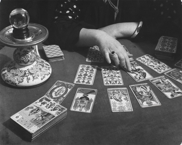 Tarot cards, crystal ball