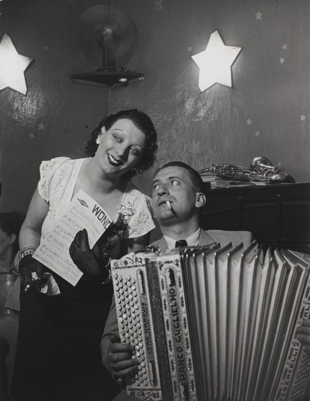 Kiki with her accordion player at the Cabaret des Fleurs, Rue de Montparnasse