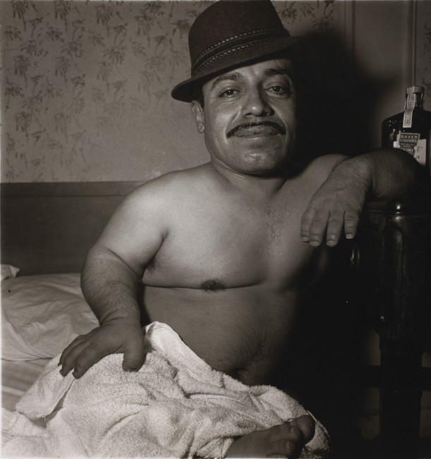 Mexican dwarf in his hotel room in N.Y.C.