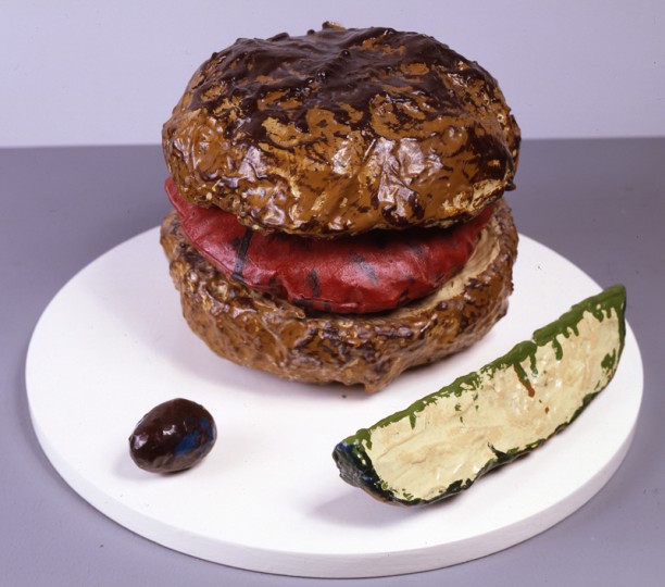 Hamburger with Pickle and Olive