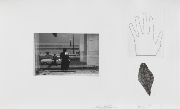 Untitled (Lee Friedlander self portrait with hand and shell)
