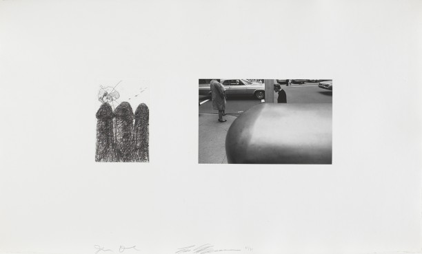 Untitled (etching with photo of street corner)