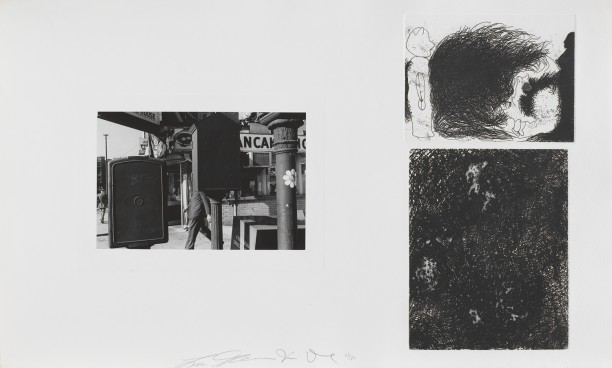 Untitled (street corner and two etchings)