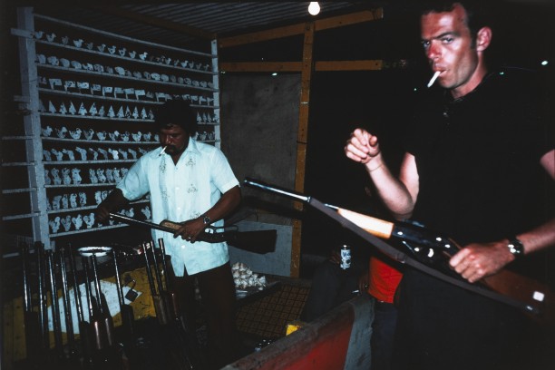 Brian at a shooting gallery, Merida, Mexico