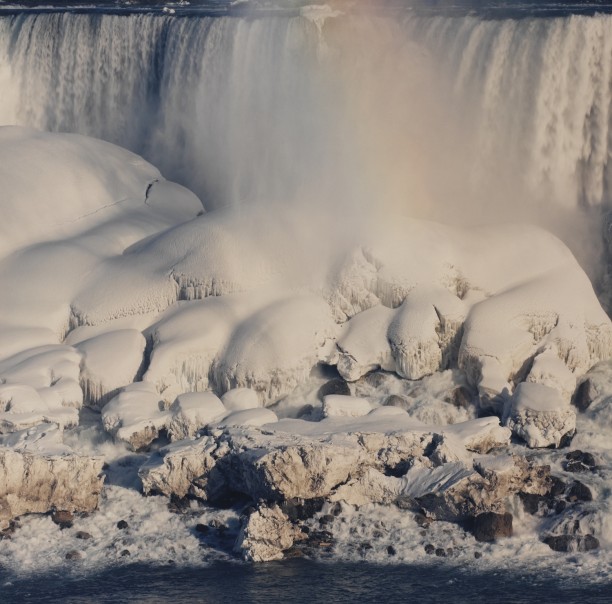 American Falls with Ice and Rainbow