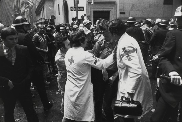 Peace Demonstration with Hard-Hat Attack, Wall Street, New York, 1969