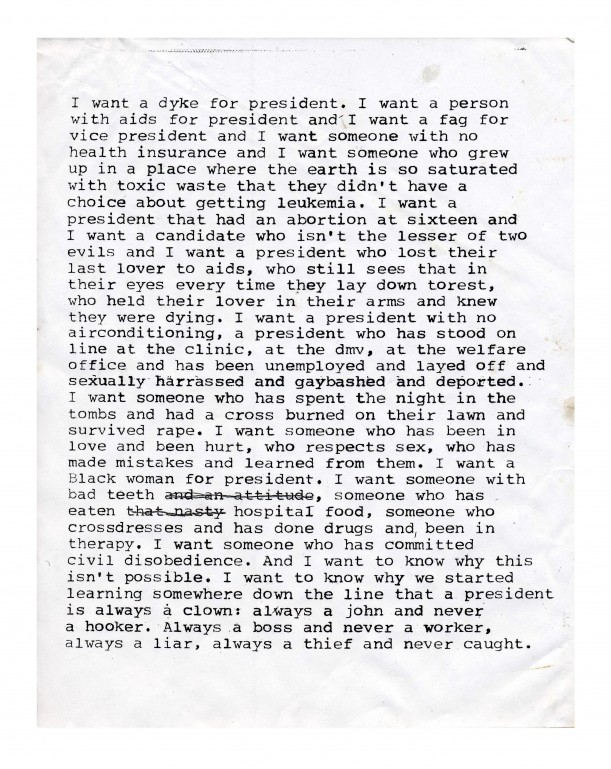 I want a president